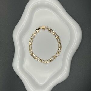 14K Gold Filled Paperclip Link Bracelet – Minimalist Elegant Chain